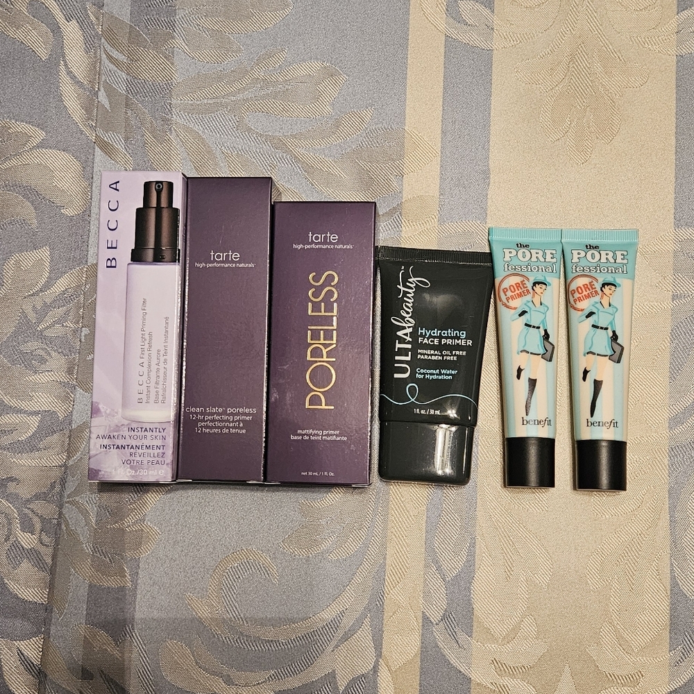 Face Primer Bundle (6 full size items: Becca, Tarte, Benefit, Ulta)